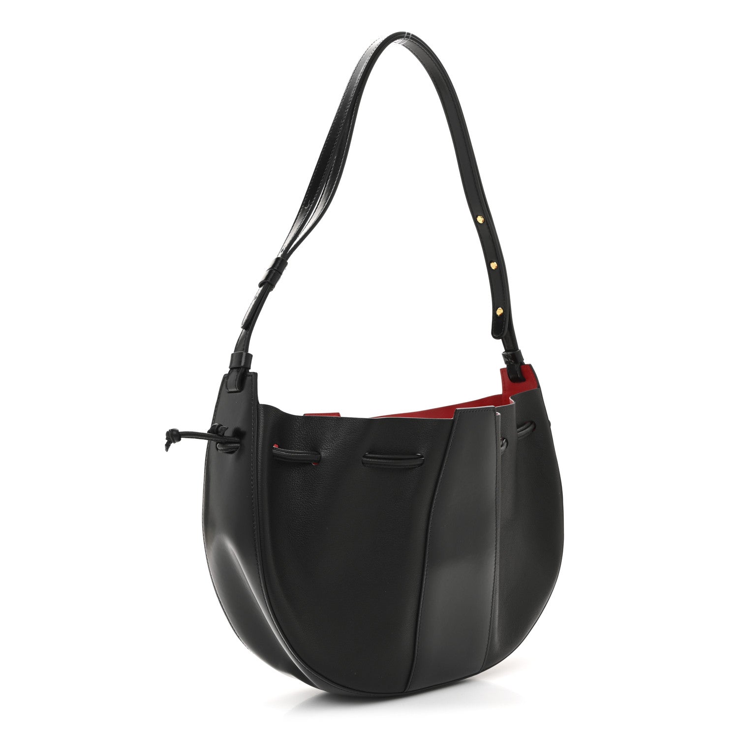 Mansur Gavriel Tumbled Calfskin Lilium Bag Black 3 of 9