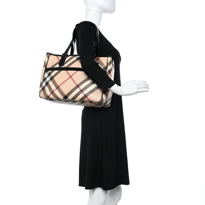 Burberry Nova Check Patent Medium Emmy Tote Black 2 of 18