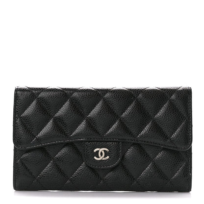 Chanel Caviar Quilted Large Flap Wallet Black 1 of 15