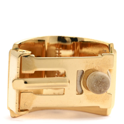 Hermes Printed Enamel Clip On Earrings Gold 6 of 7