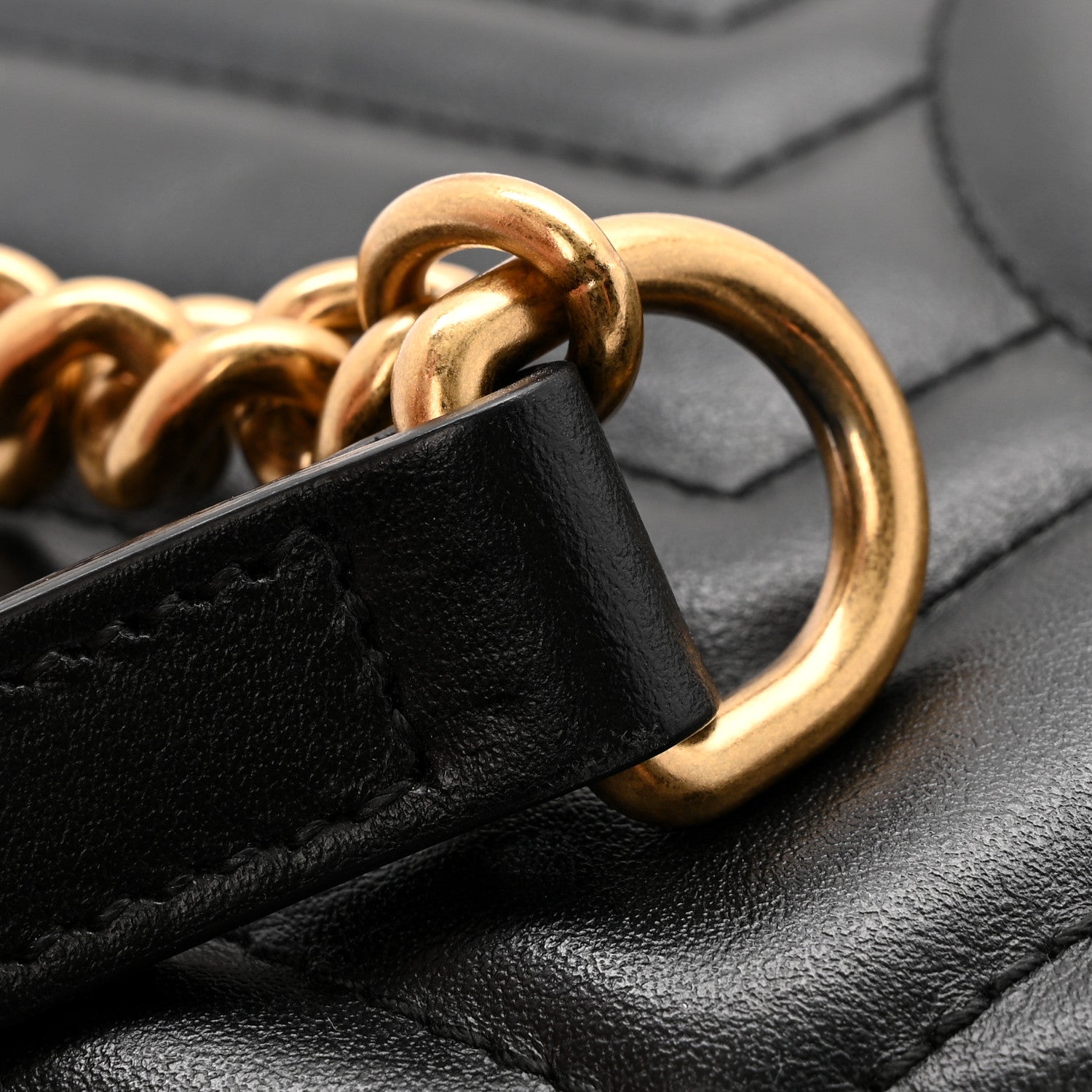 Gucci Calfskin Matelasse Small GG Marmont Chain Shoulder Bag Black 12 of 12
