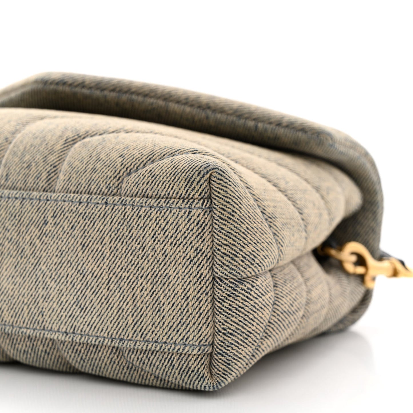 Denim Y Quilted Monogram Toy Loulou Crossbody Bag Grey