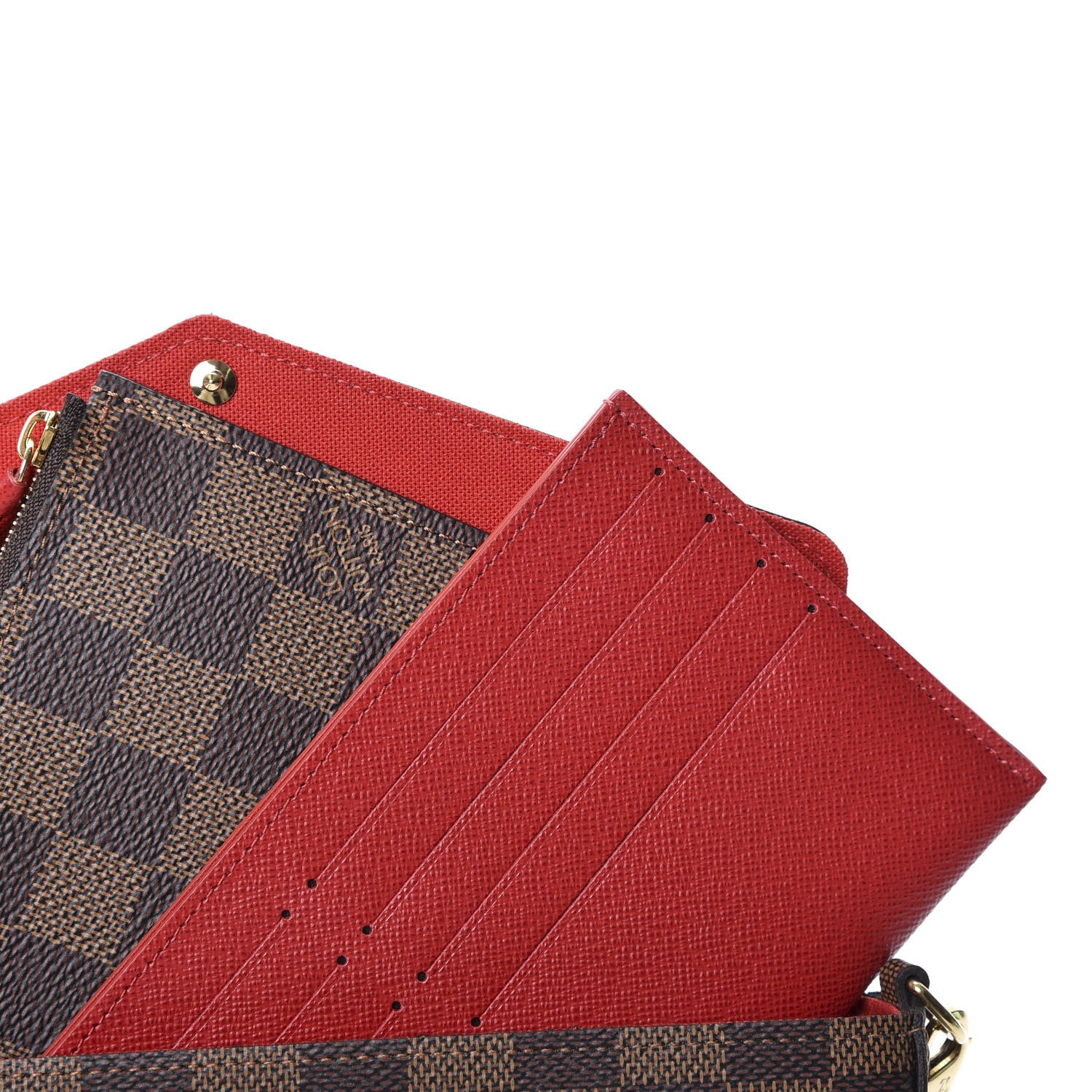 Louis Vuitton Damier Ebene Pochette Felicie Chain Wallet 7 of 12