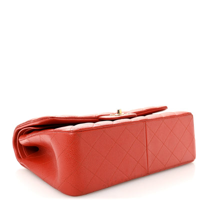 Chanel Pearly Caviar Quilted Jumbo Double Flap Orange 4 of 11