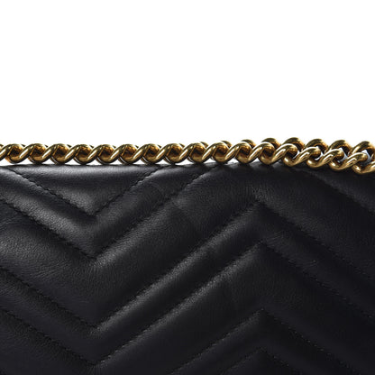 Gucci Calfskin Matelasse Medium GG Marmont Shoulder Bag Black 8 of 8