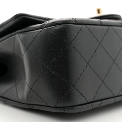 Chanel Lambskin Quilted Mini Top Handle Rectangular Flap Black 9 of 11