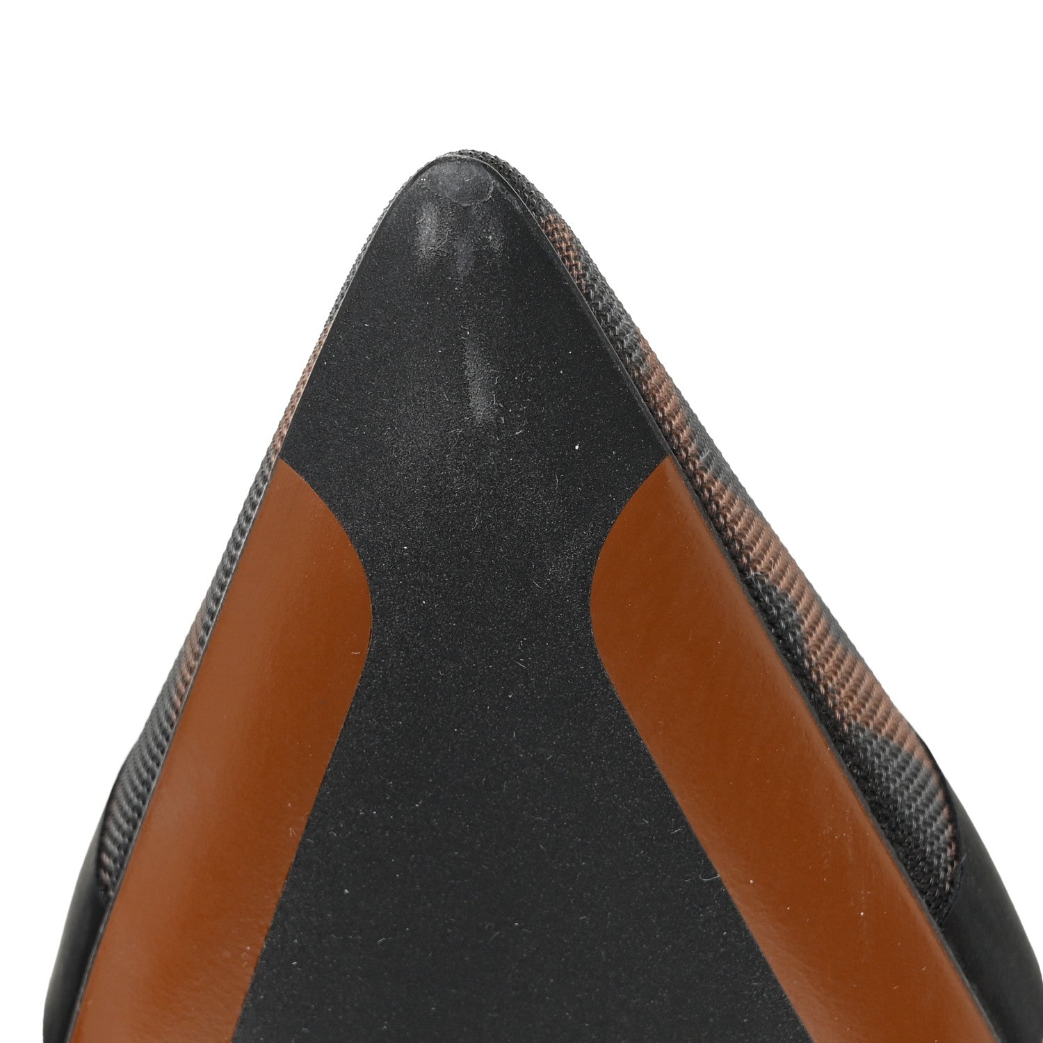 Fendi Technical Mesh FF Colibri 55mm Slingback Pumps 39 Tobacco Moro Bordeaux Black Militare 7 of 10