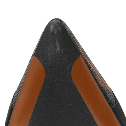 Fendi Technical Mesh FF Colibri 55mm Slingback Pumps 39 Tobacco Moro Bordeaux Black Militare 7 of 10