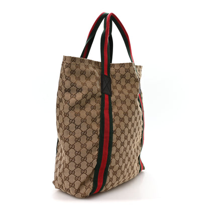 Gucci GG Monogram Medium Web Handle Vertical Tote Dark Brown 3 of 10