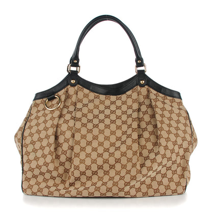 Gucci Monogram Large Sukey Tote Beige Ebony Black 1 of 7