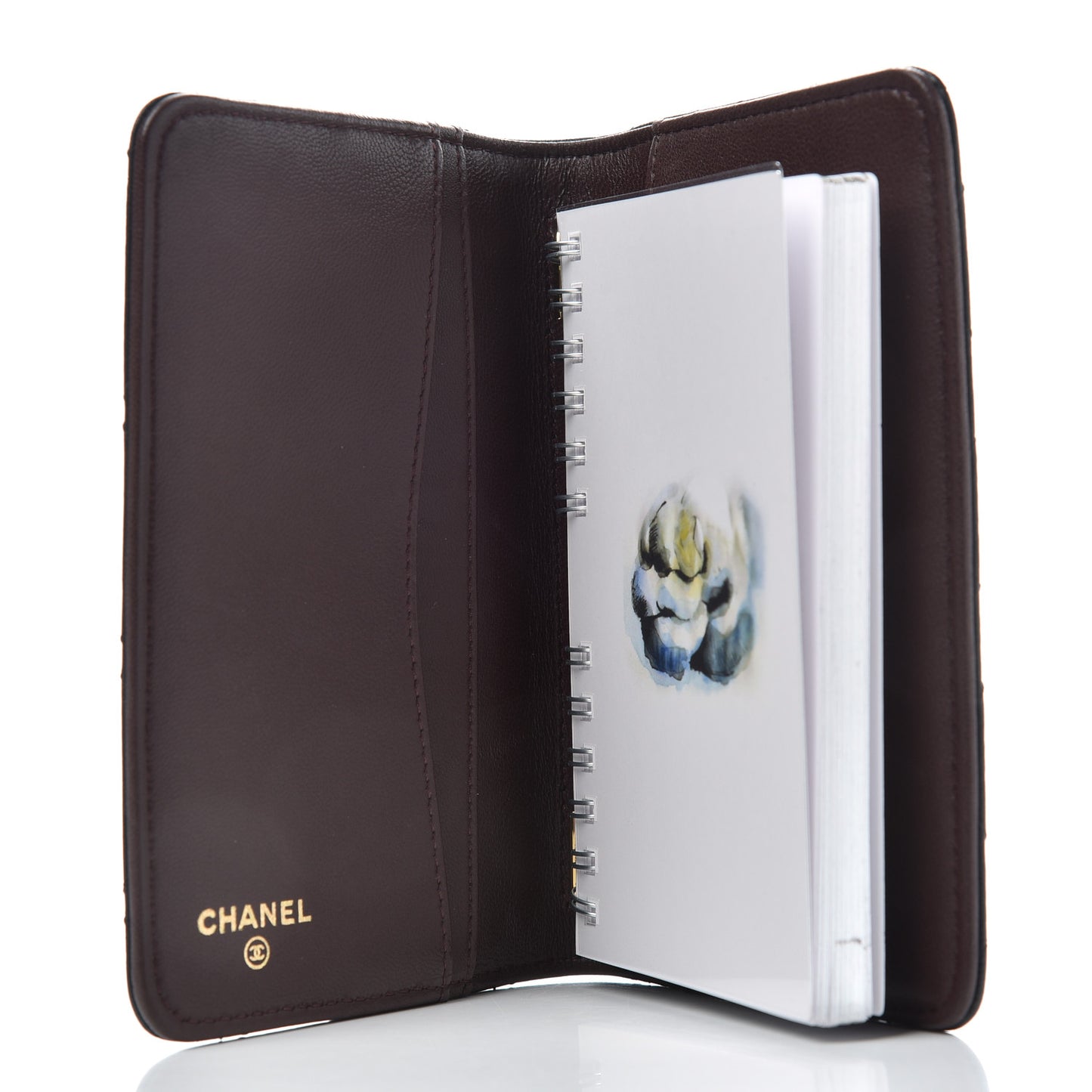 Lambskin Quilted Small Agenda Cover Black