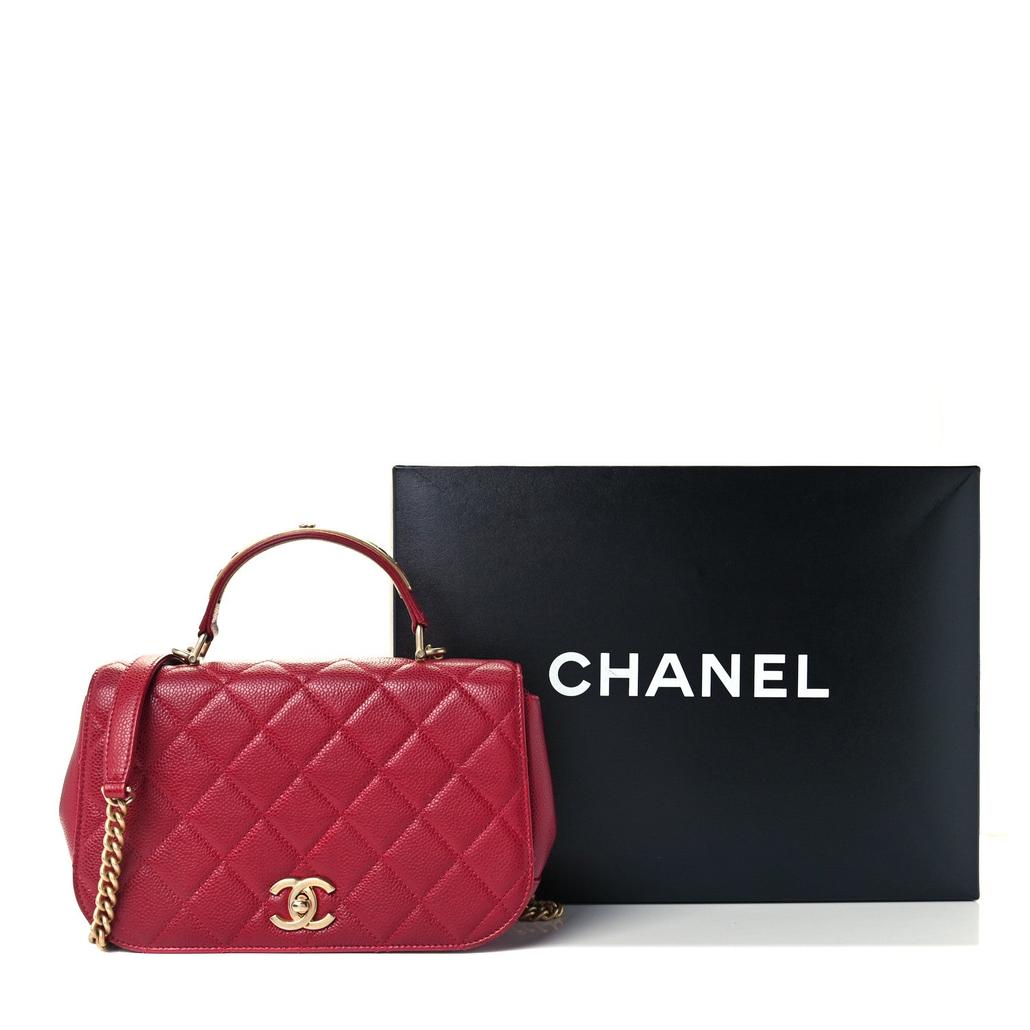 Chanel Caviar Quilted Carry Around Flap Bag Red 12 of 12