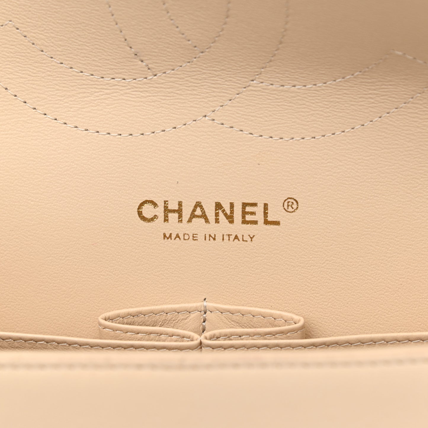 Lambskin Quilted Jumbo Double Flap Beige Clair