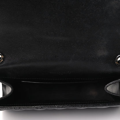 Saint Laurent Grain De Poudre Textured Mixed Matelasse Triquilt Small Monogram Satchel Black 4 of 4