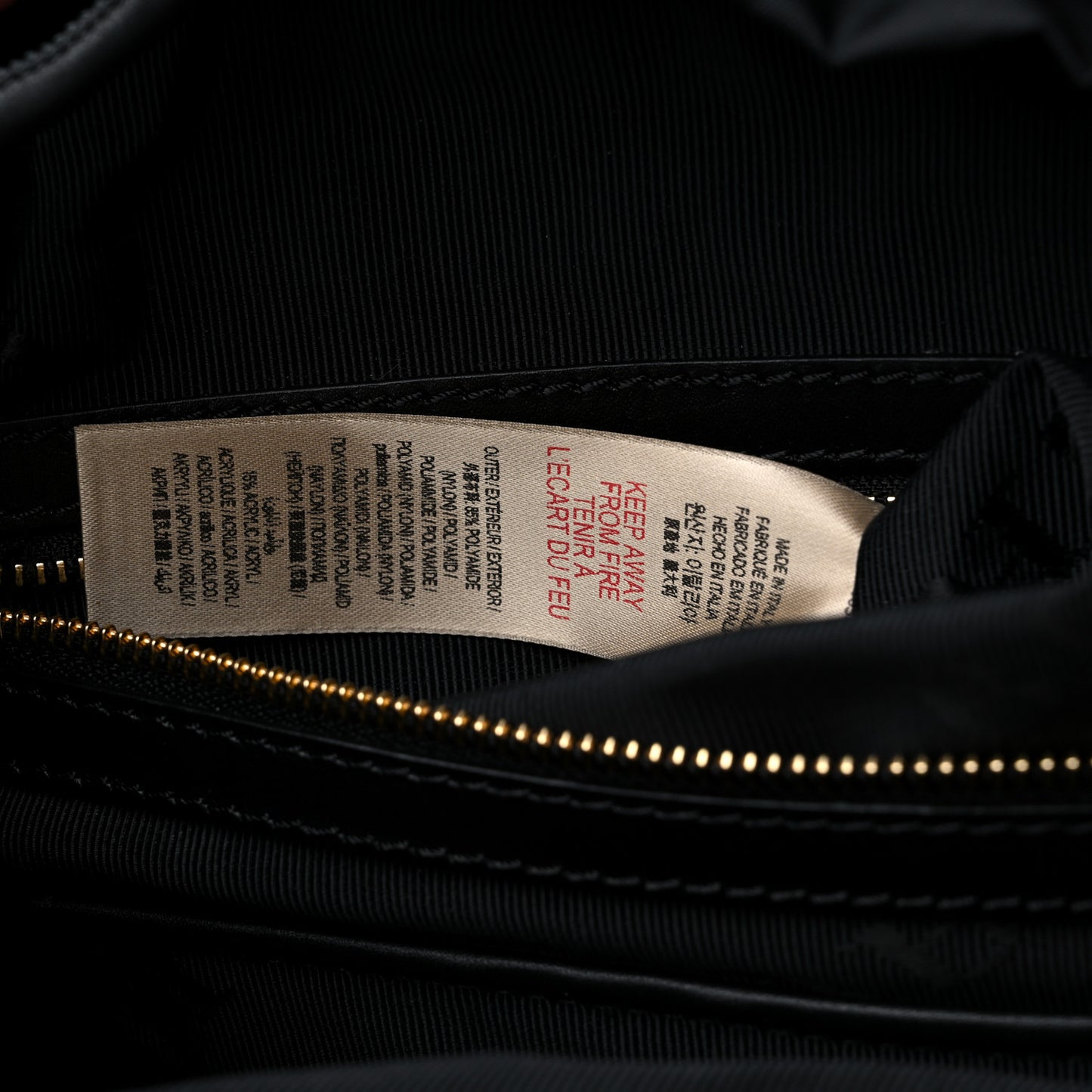 Nylon Medium Rucksack Runway Backpack Black Gold