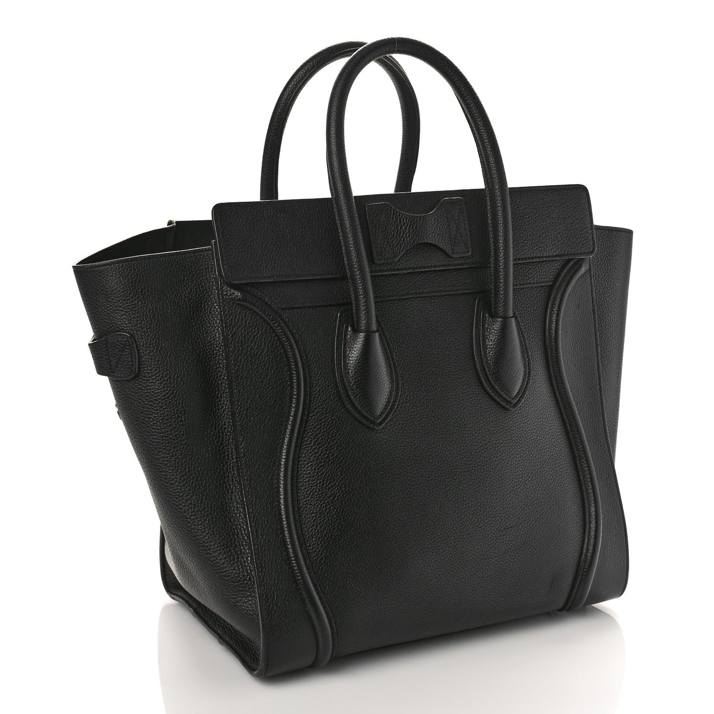 Drummed Calfskin Mini Luggage Black