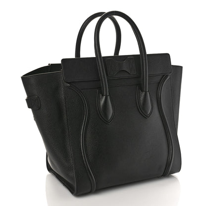 Celine Drummed Calfskin Mini Luggage Black 2 of 13