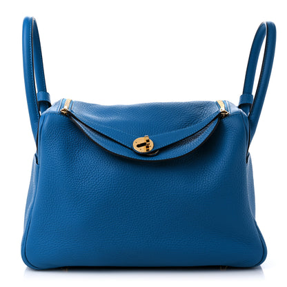 Hermes Taurillon Clemence Lindy 30 Bleu Frida 1 of 11