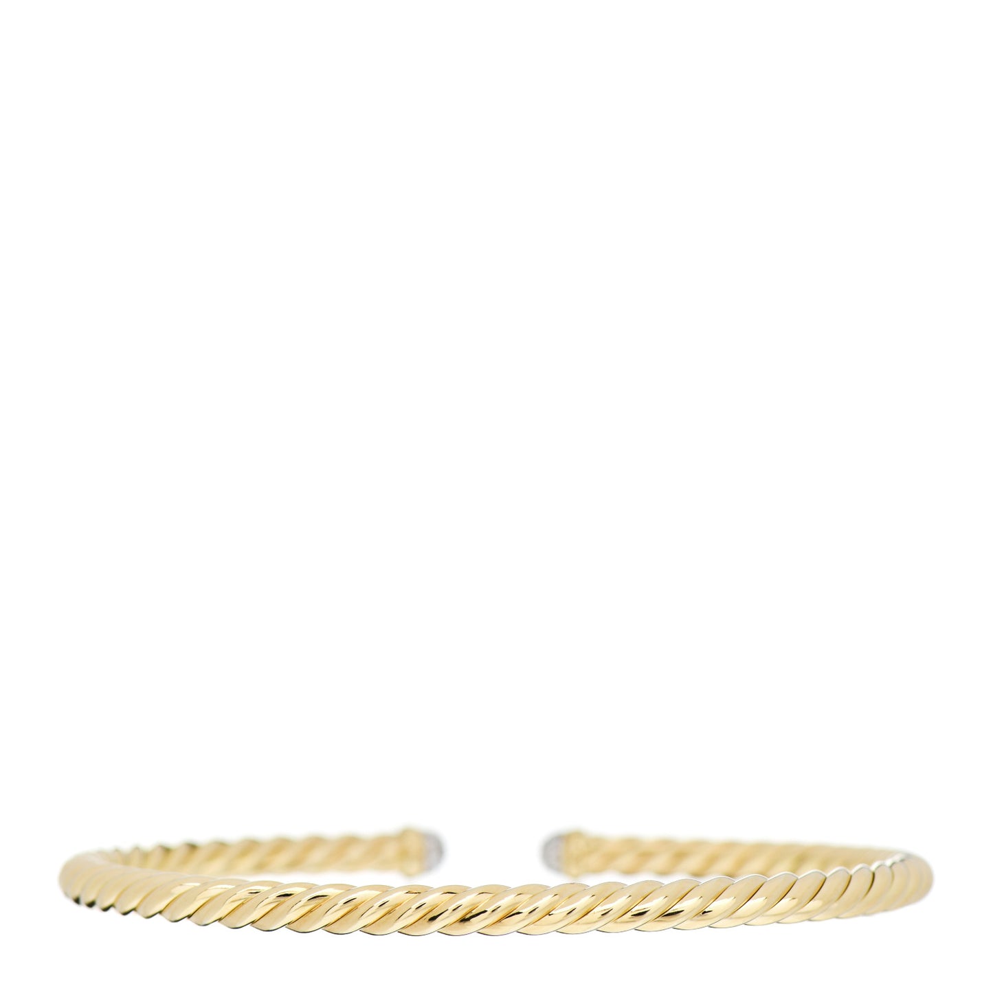 18K Yellow Gold Diamond 4mm Cablespira Bracelet