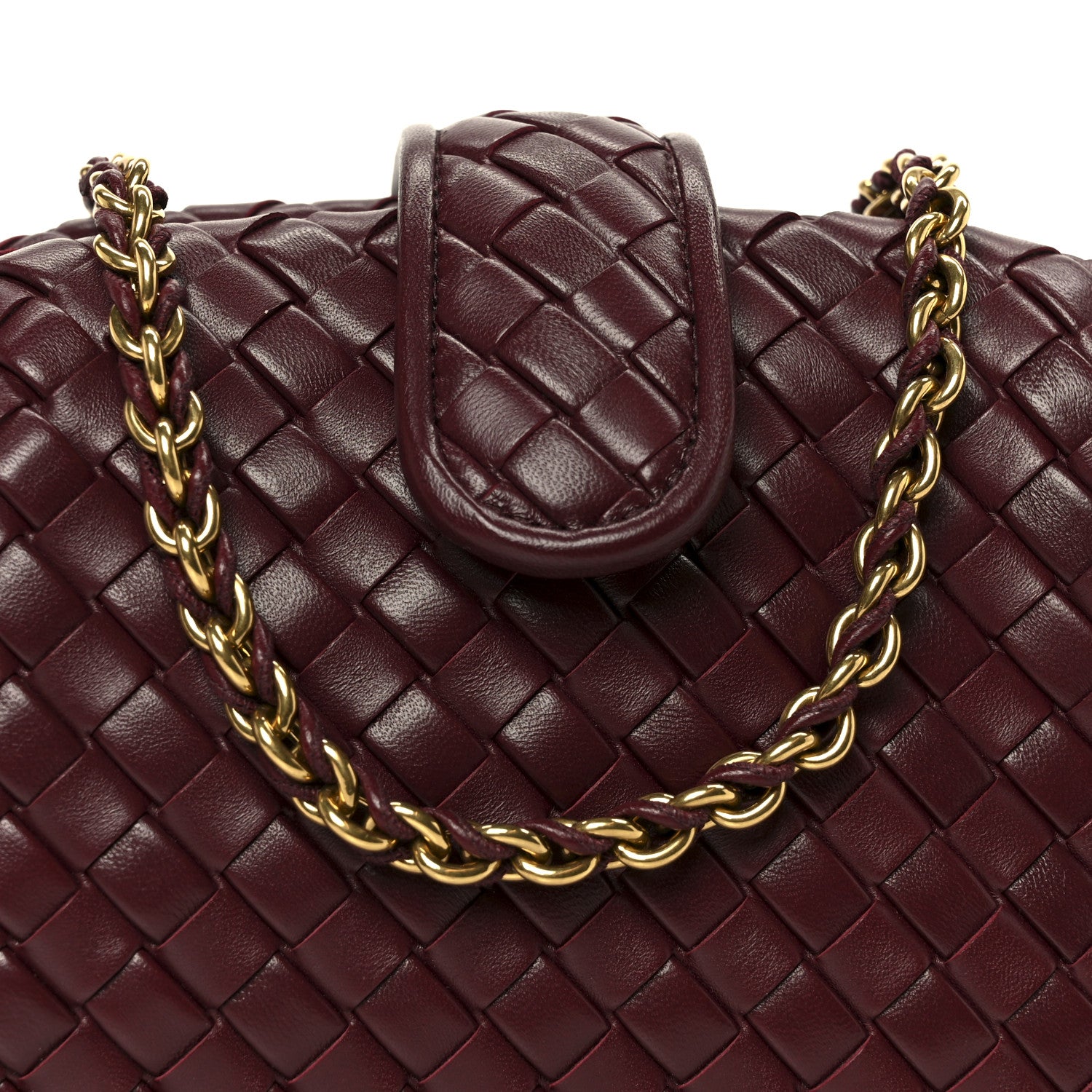 Bottega Veneta Nappa Intrecciato Teen The Lauren 1980 Clutch With Chain Barolo 9 of 11