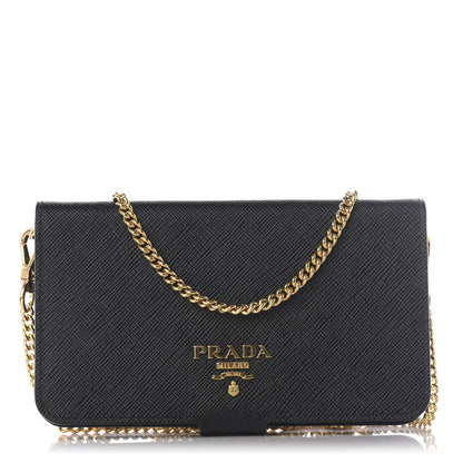 Prada Saffiano Metal iPhone 7 Case Crossbody Wallet Black 1 of 8
