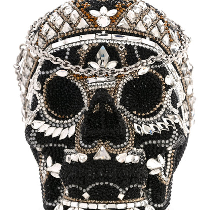 Judith Leiber Crystal Bela Lugosi Skull Minaudiere Clutch Silver Multicolor 9 of 12
