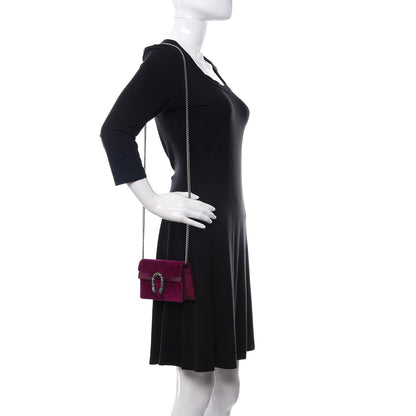 Gucci Velvet Super Mini Dionysus Shoulder Bag Fuchsia Violet Cyclamen 2 of 9
