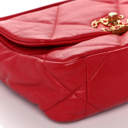 Chanel Lambskin Quilted Medium Chanel 19 Flap Red 9 of 16