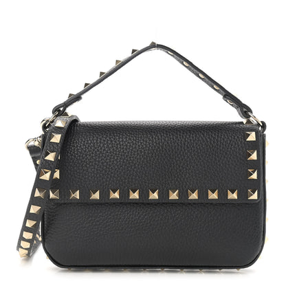 Valentino Garavani Grainy Calfskin Rockstud Crossbody Pouch Black 1 of 10