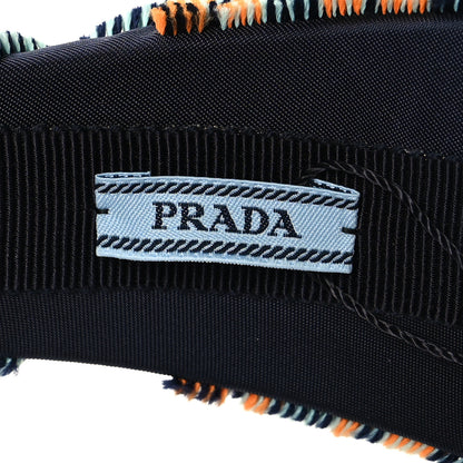 Prada Velvet Nylon Plaid Headband Black Multicolor 4 of 5