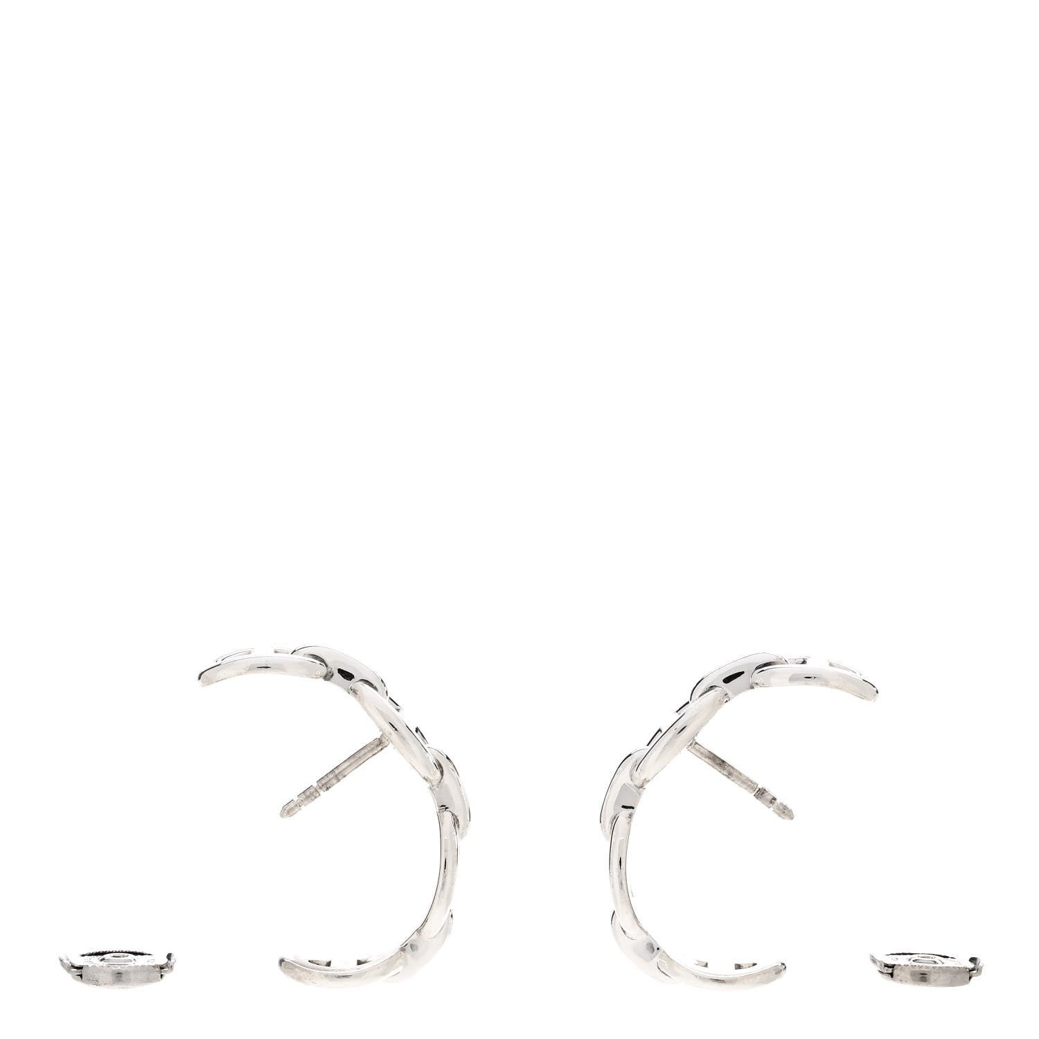 Hermes Sterling Silver Chaine D'Ancre Enchainee Climber Earrings 3 of 5