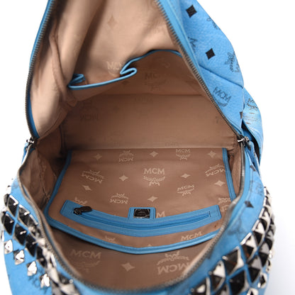 MCM Visetos Side Stud Medium Stark Backpack Blue 4 of 10