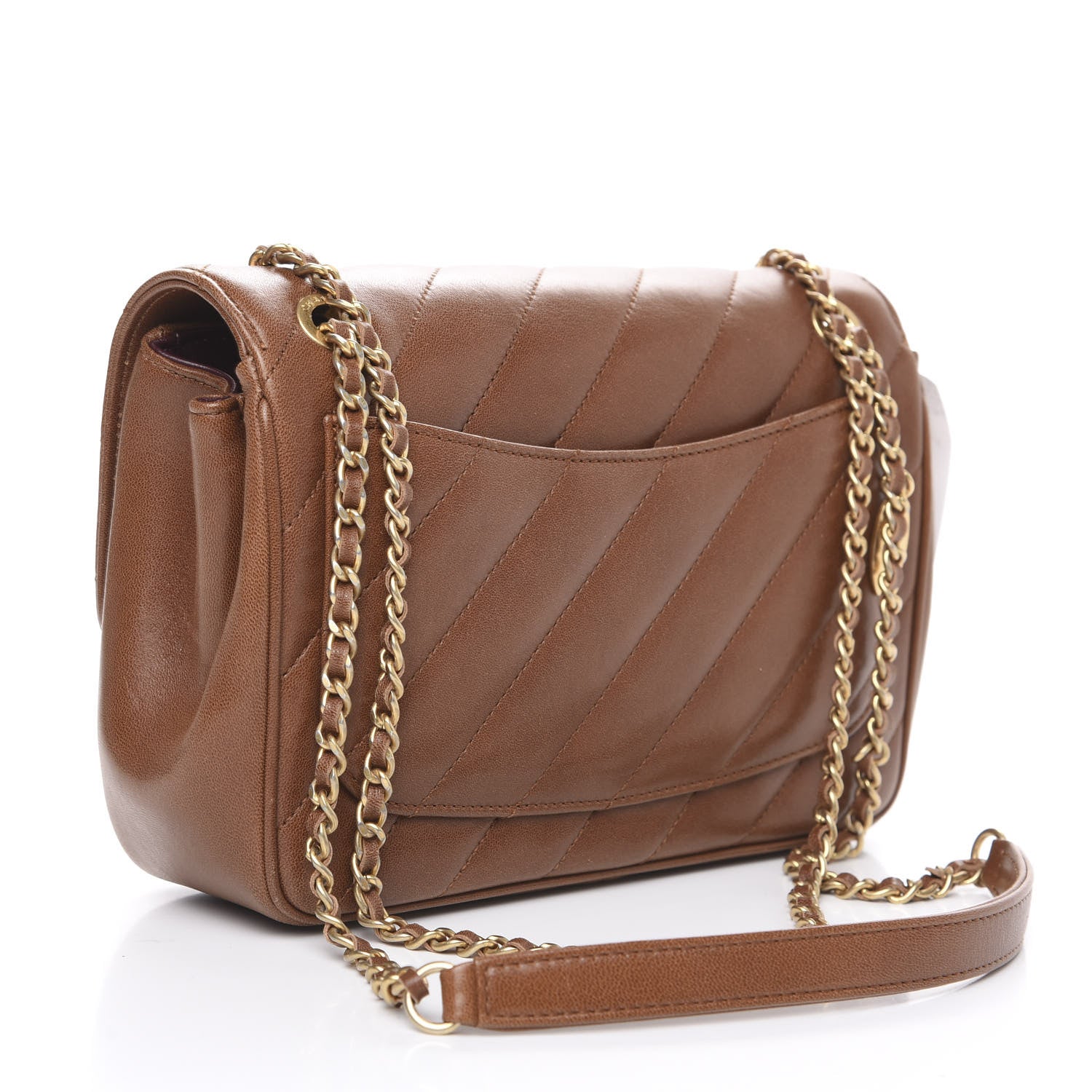 Chanel Lambskin Quilted Jumbo Coco Vintage Flap Brown 3 of 10