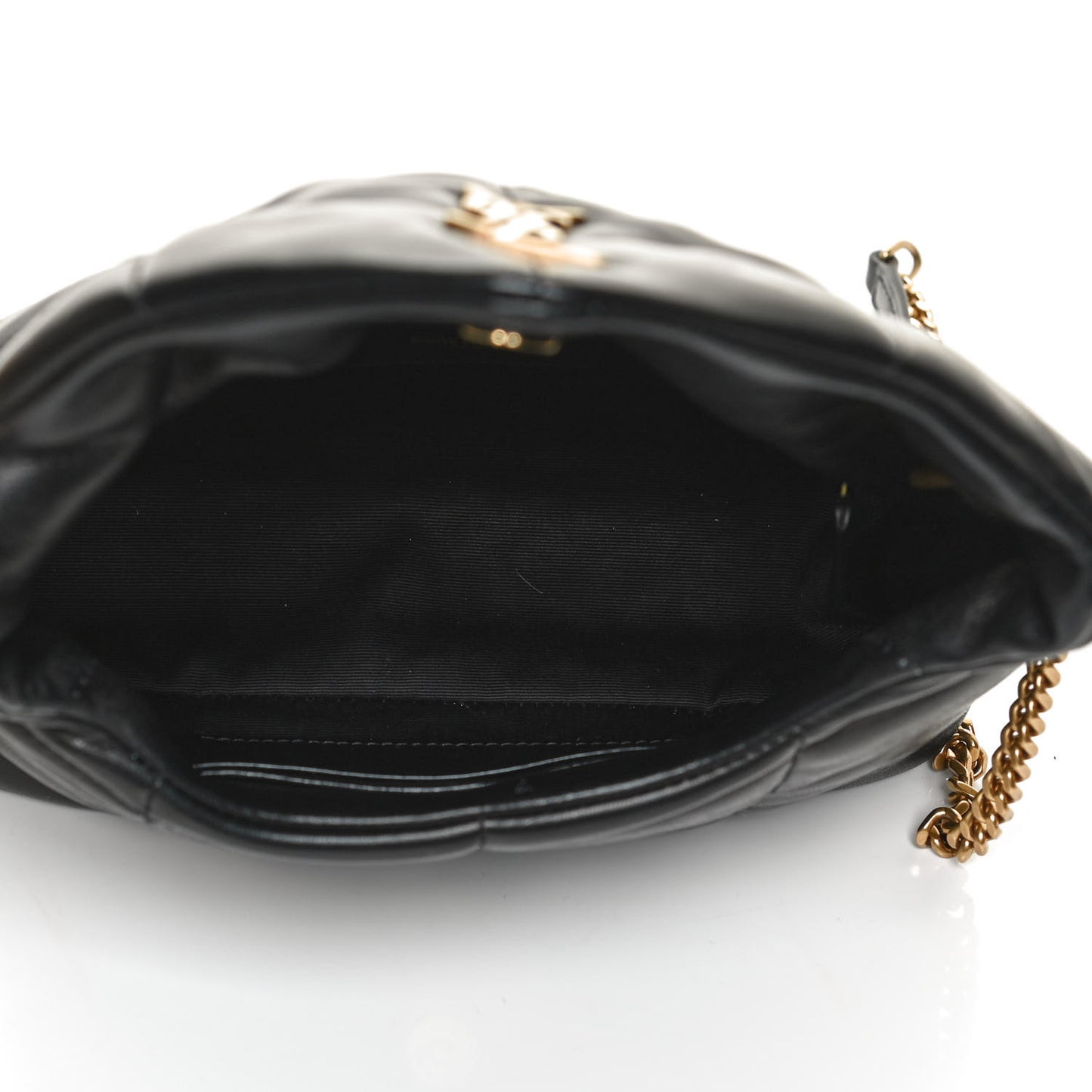 Lambskin Quilted Toy Loulou Puffer Monogram Chain Satchel Black
