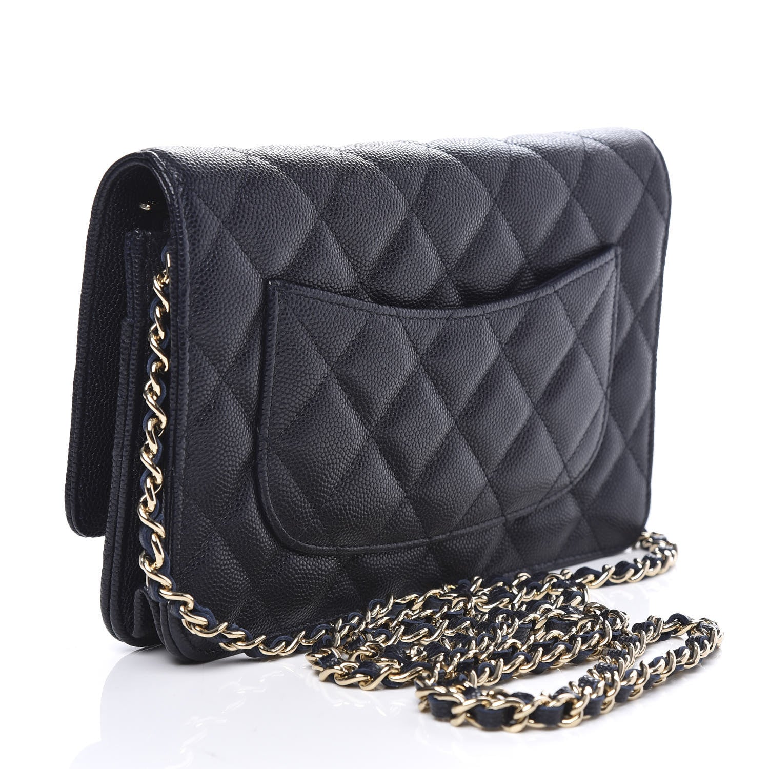 Chanel Caviar Quilted Wallet On Chain WOC Navy Blue 2 of 11