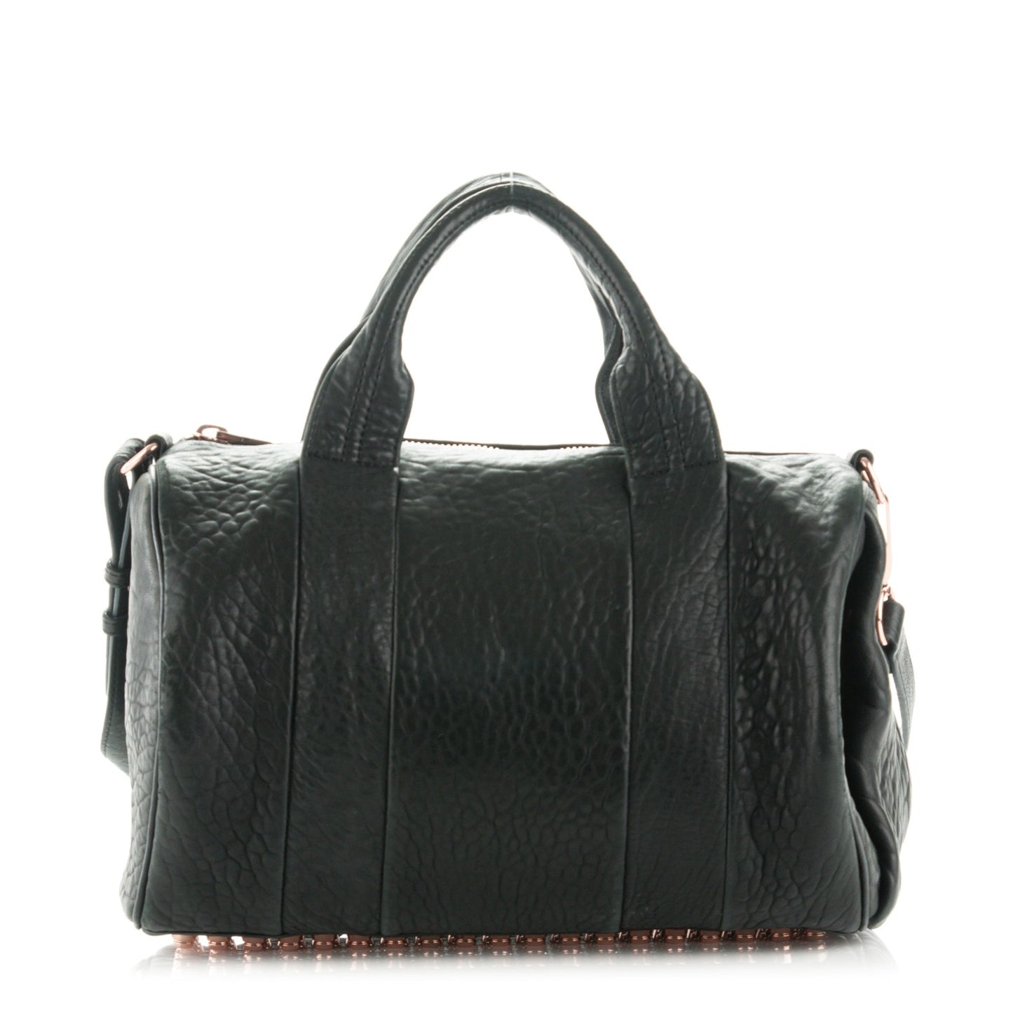 Pebbled Lambskin Rocco Black Rose Gold Hardware