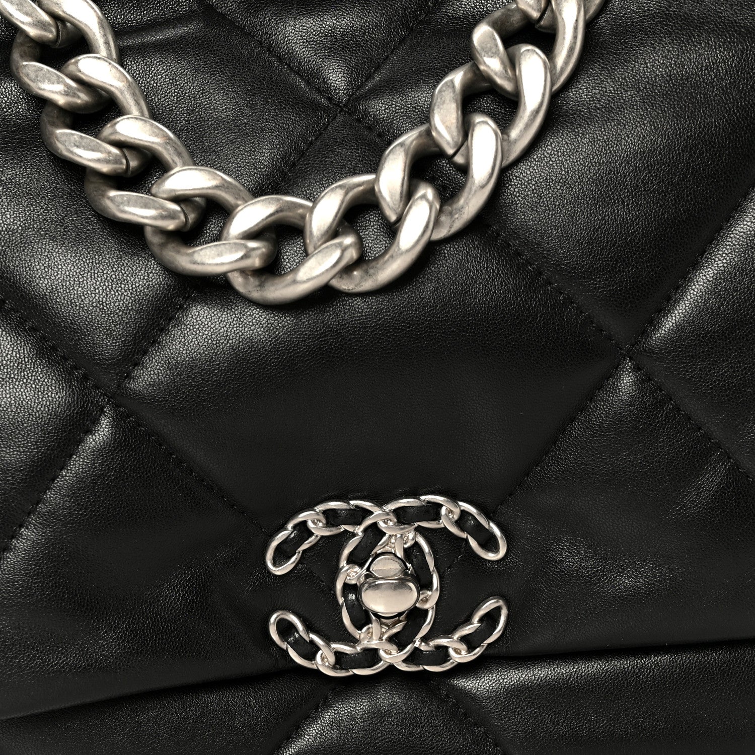 Chanel Lambskin Quilted Maxi Chanel 19 Flap Black 8 of 10