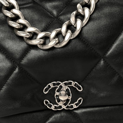 Chanel Lambskin Quilted Maxi Chanel 19 Flap Black 8 of 10
