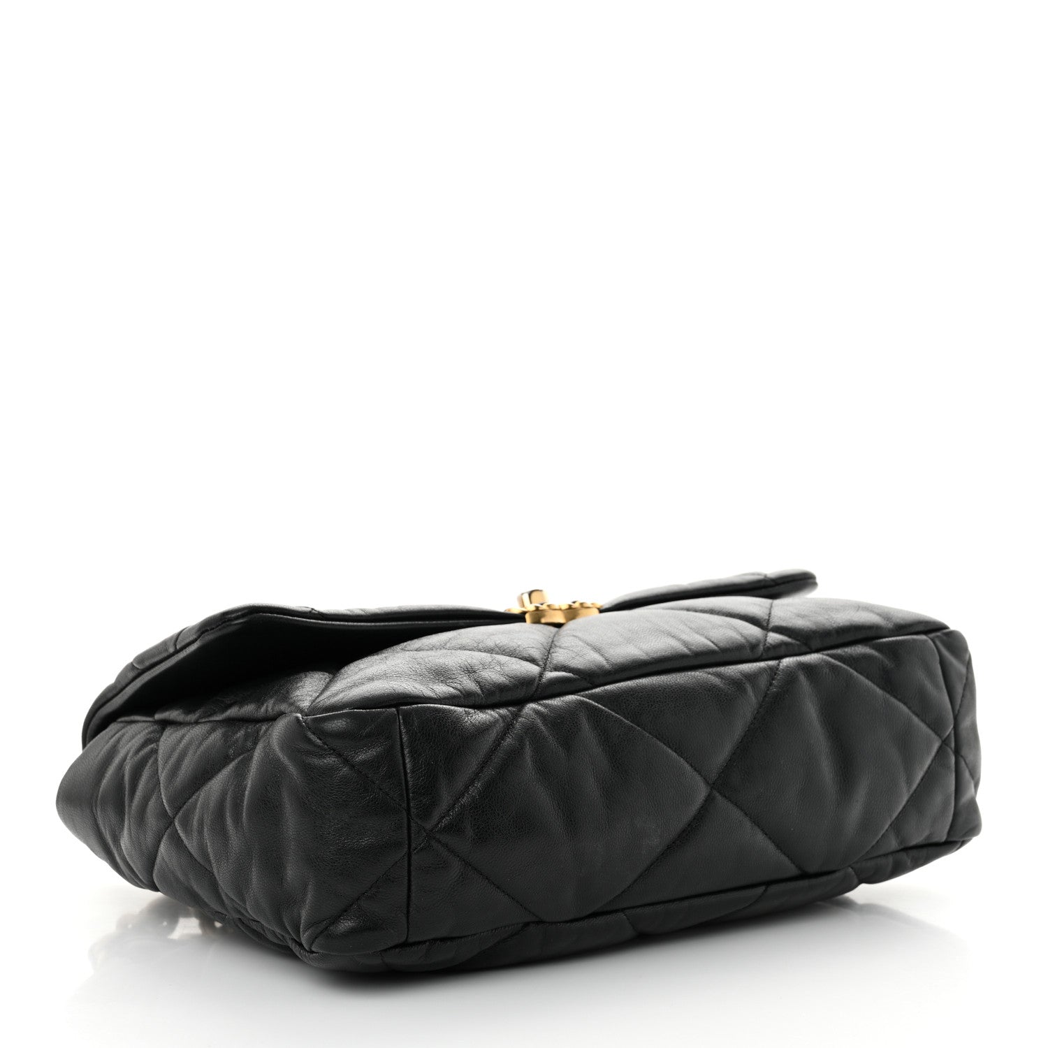 Chanel Shiny Goatskin Quilted Large Chanel 19 Flap Black 4 of 10