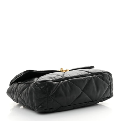 Chanel Shiny Goatskin Quilted Large Chanel 19 Flap Black 4 of 10