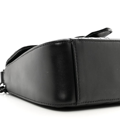 Gucci Calfskin Matelasse Monochrome Mini GG Marmont Top Handle Shoulder Bag Black 9 of 10