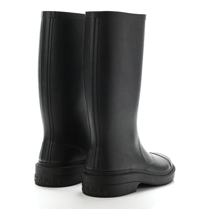Chanel Caoutchouk CC High Boots 37 Black 4 of 10