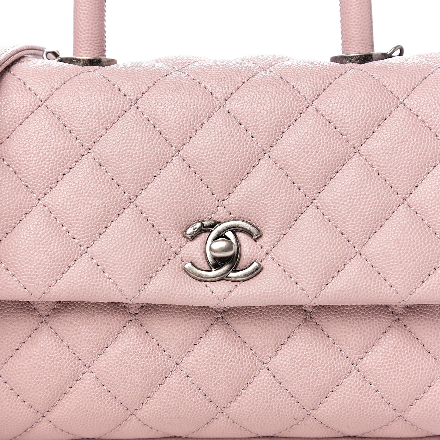 Caviar Quilted Mini Coco Handle Flap Pink