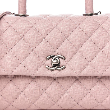 Chanel Caviar Quilted Mini Coco Handle Flap Pink 9 of 10