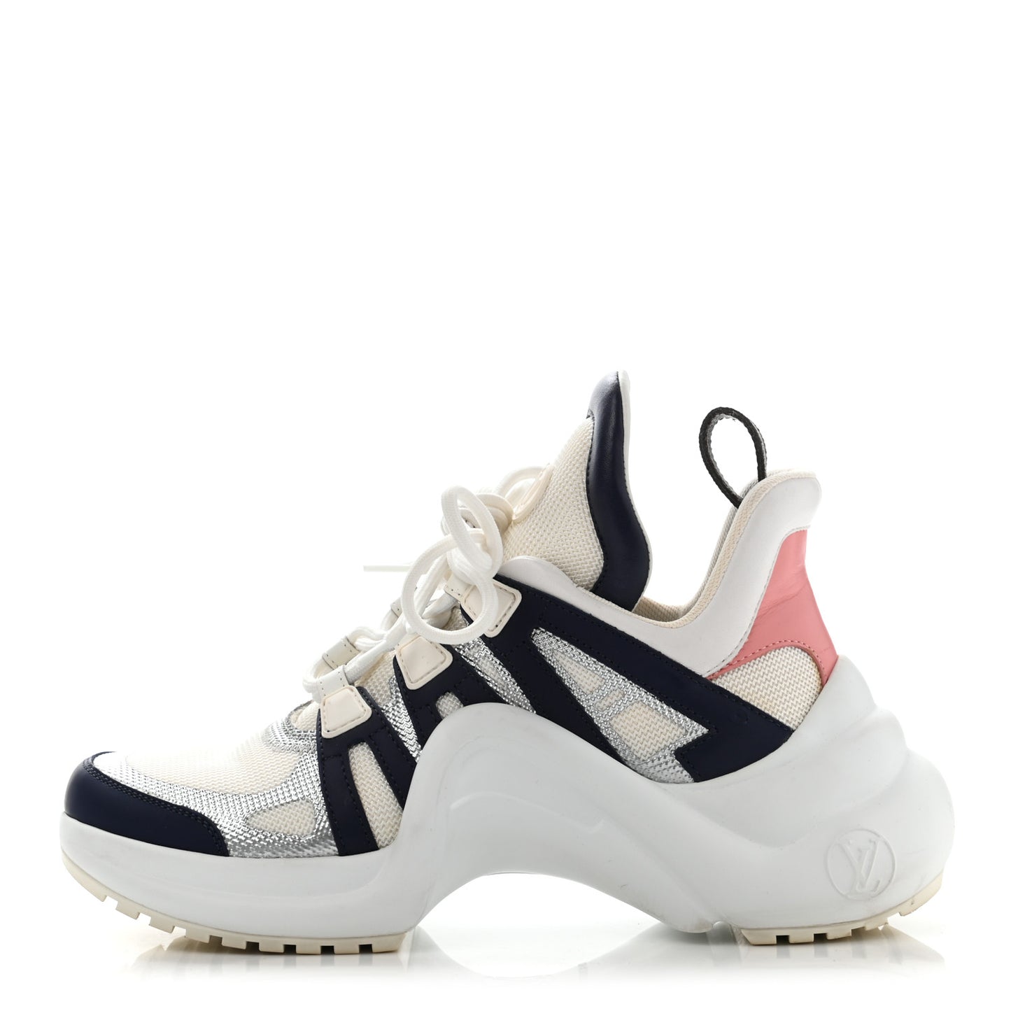 Calfskin Technical Nylon LV Archlight Sneaker 37 White Blue Pink