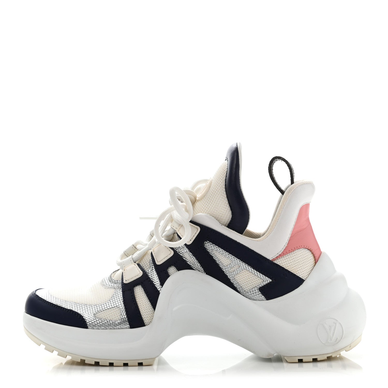 Louis Vuitton Calfskin Technical Nylon LV Archlight Sneaker 37 White Blue Pink 1 of 15