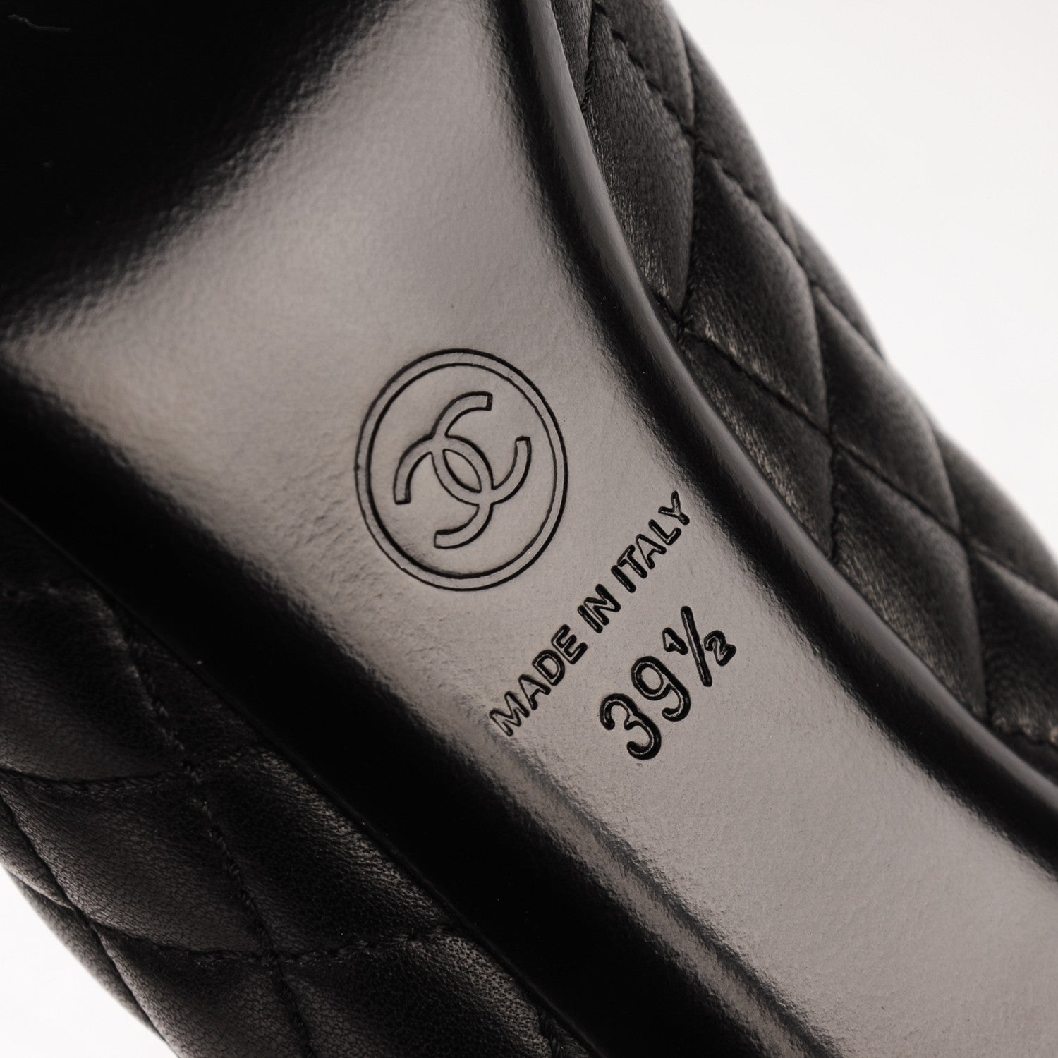 Chanel Lambskin Quilted CC Cap Toe Pumps 39.5 Black 6 of 7