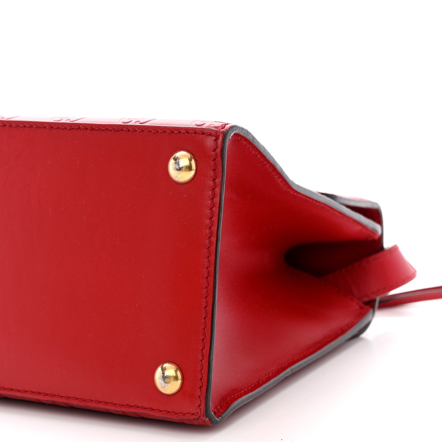 Guccissima Signature Small Padlock Top Handle Bag Hibiscus Red