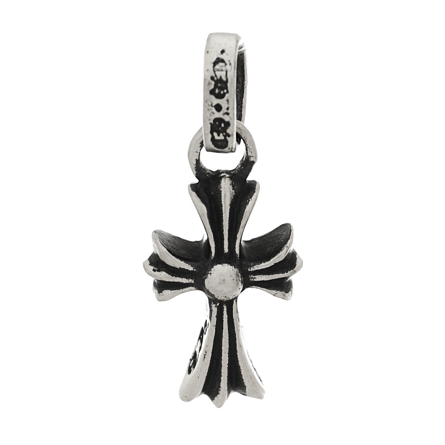 Chrome Hearts Sterling Silver Diamond Baby Fat Cross Pave Pendant 3 of 5