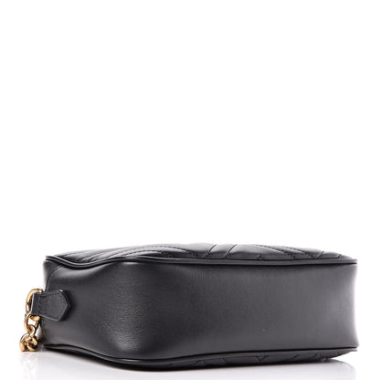 Gucci Calfskin Matelasse Small GG Marmont Chain Shoulder Bag Black 4 of 12